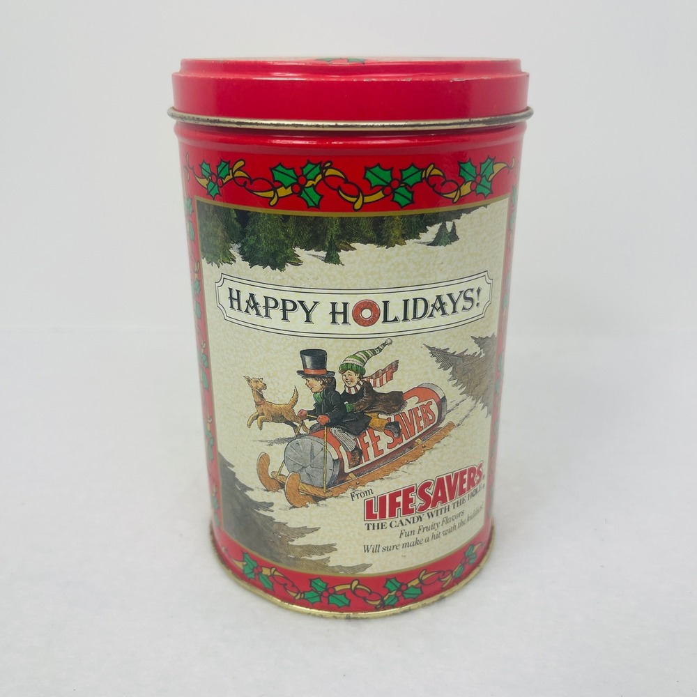 Vintage 1989 LifeSavers Holiday Keepsake Tin Limited Edition Christmas Decor 6"
